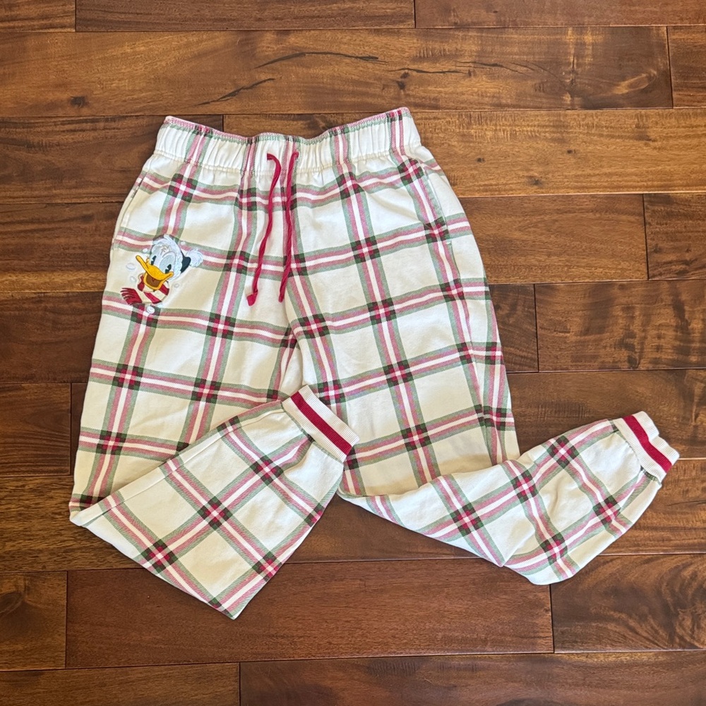 Disney Donald Duck Plaid Pajama Pants Womens Size Small